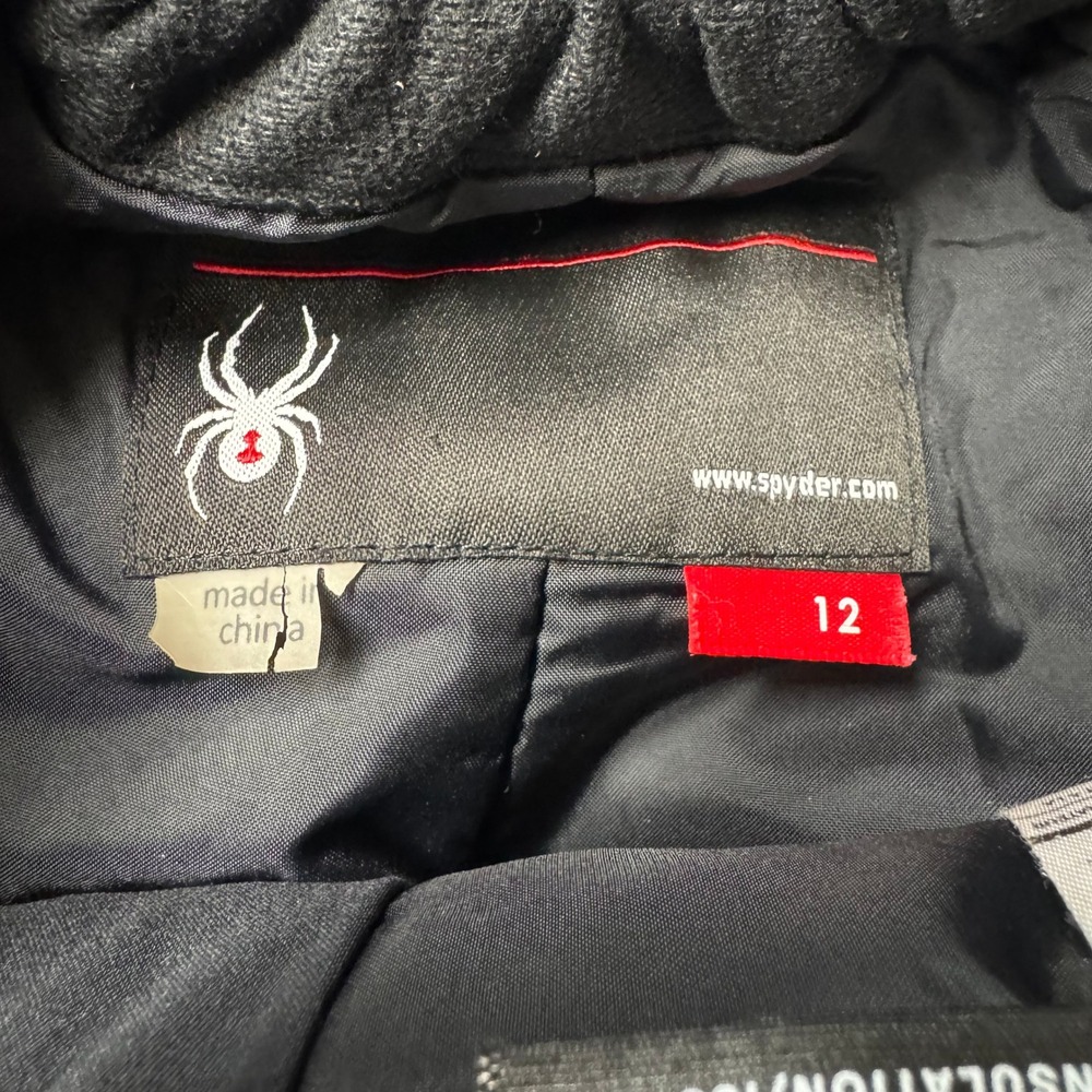 Spyder Youth 12 Black Insulated Snow Pants Ski Snowboard Full Side Zip Pockets - Picture 12 of 12